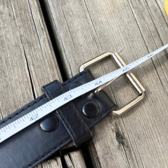 Black Leather Belt w/ Chrome Skull Head Conchos – Size L - Picture 6 of 8